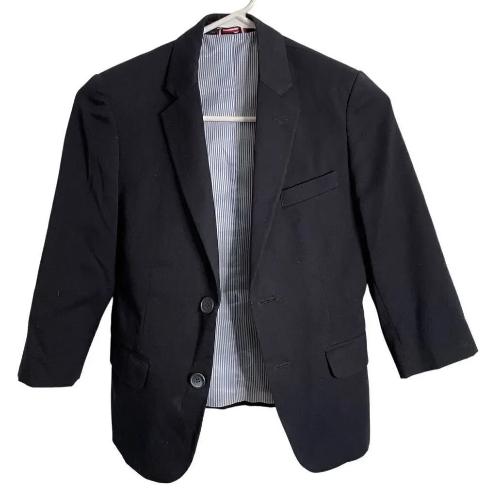 Tommy Hilfiger Boys Sportcoat 8 Navy Two Button Church Holiday Uniform Preppy